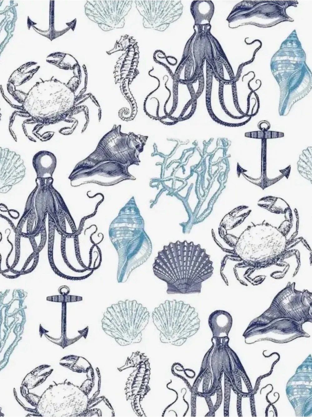 Navy Coastal Creatures Duvet Cover FULL/QUEEN NIB